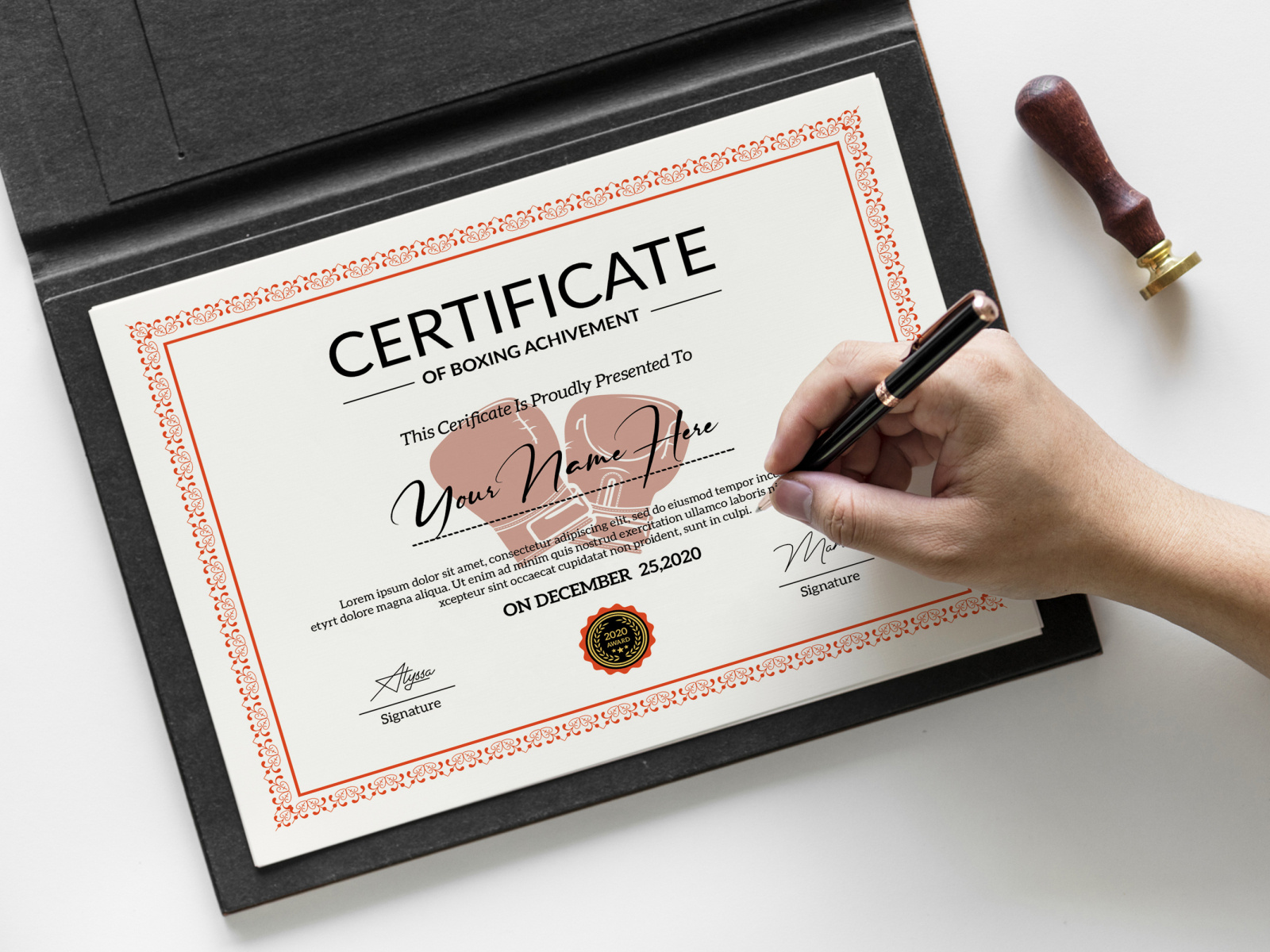 Certificate Template by UltimateTemplate on Dribbble Inside Mock Certificate Template