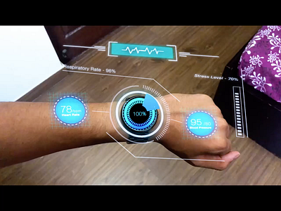 Augmented Reality Health Tracker app ar augmented augmented reality data fit fitness health heart medical mixed reality mr rate track tracker ui ux vr