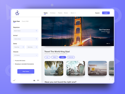 Book Your Travel ae bookings flight gradient holiday ny packages sketch ticket train trains travel ui usa ux wanderlust