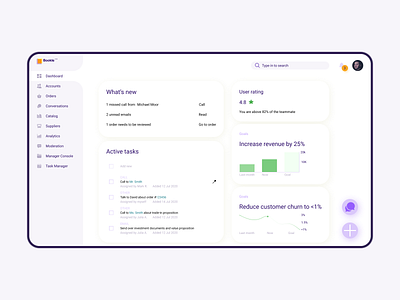 Bookle - CRM dashboard screen