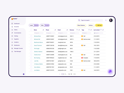 Bookle - CRM system for the bookstore crm design table ui ux web