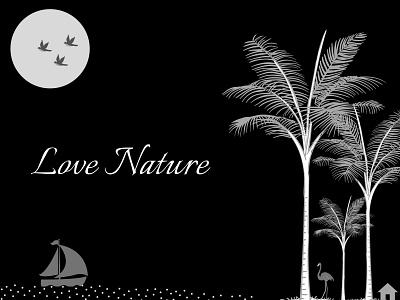 Love Nature beach birds dark illustration imagination moon nature nature illustration natureatnight night scenery sea