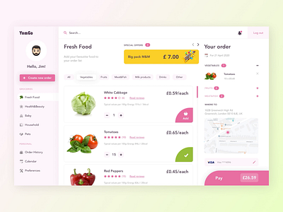 YumGo delivery animation design ui web