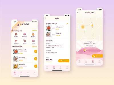 Bakery delivery app concept app bakery design illustration ui ux