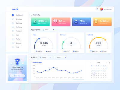 Get Fit - Fitness App Dashboard app dashboard ui design fitness ui web