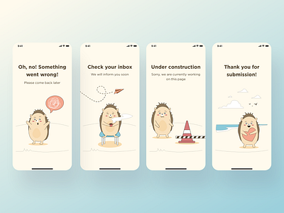 Resulting screens app design illustration kids ui