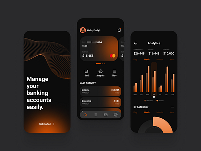 Banking App banking dark design finance ui