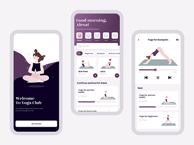 Yoga App design fitness ui yoga