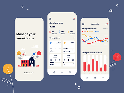 Smart Home App app design home automation ui