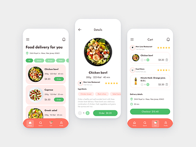 Food delivery App delivery design ui