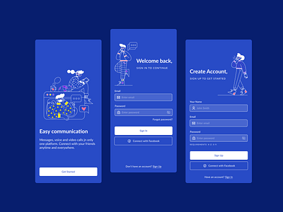 Login and Registration screens app design ui ux