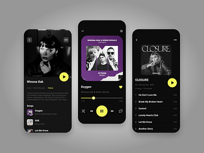 Music player app app design ui ux