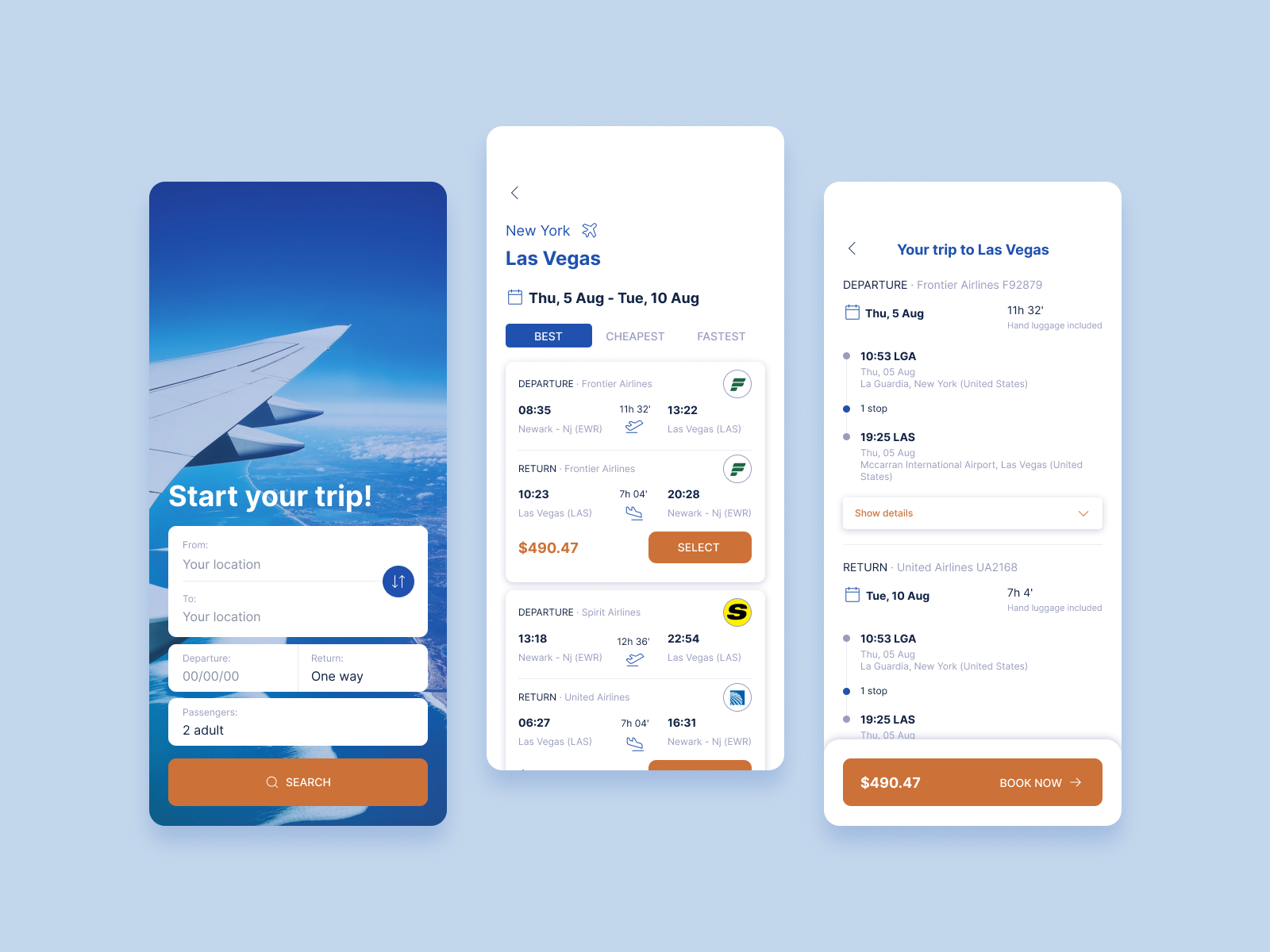 Flights booking app by DashDevs on Dribbble