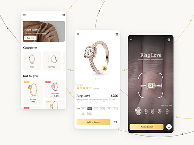 Jewelry shopping app app design ui