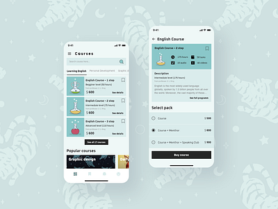 Courses App app design ui