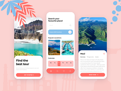 Travelling App concept app design ui