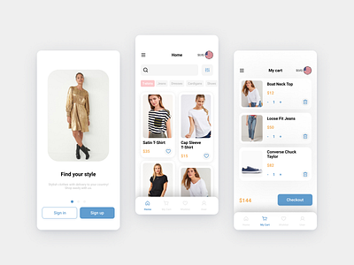 E-commerce app design ui