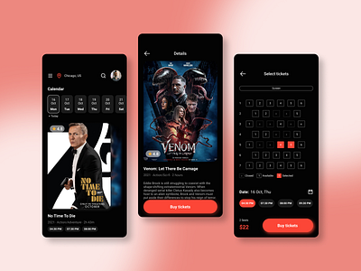 Movie Theatre App app design ui
