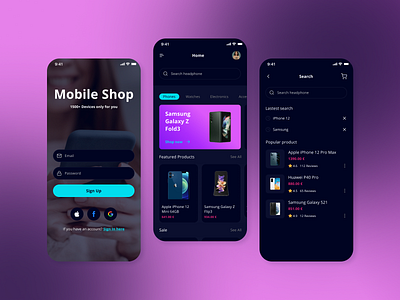 Mobile Shop - e-commerce app app design ui