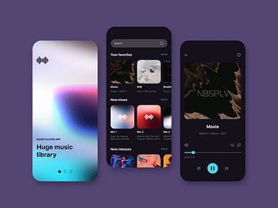 Music player app app design ui