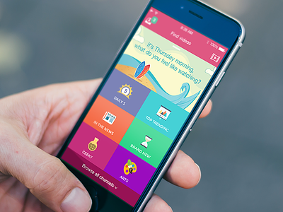 5by - Video Concierge Screen app color flat icon illustration interface iphone magenta mobile tags ui ux