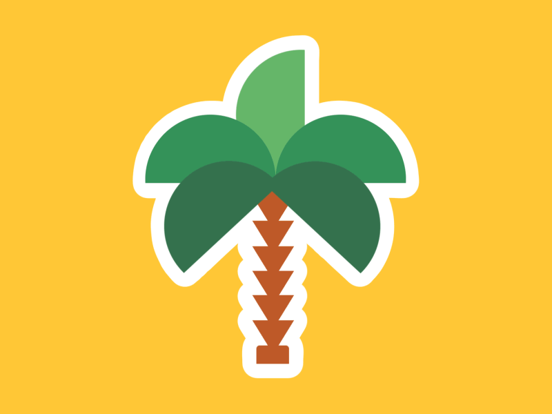 Animated Palm Tree animation brown community gif green growing illustration palm tree vector white yellow