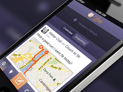App Activity Screen activity app application drag icon ios iphone leap maps navigation orange profile purple refresh screen scroll tab tabs ui