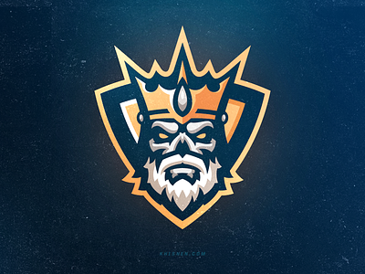 Hail to the King crown esports king logo mascot skull