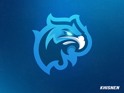 Blue Fire Phoenix bird fire logo mascot mythical phoenix sport