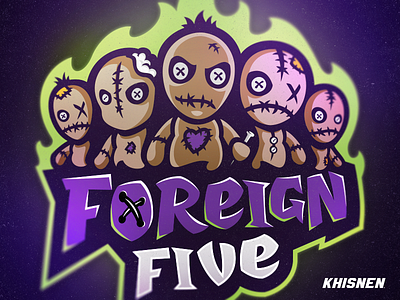 Foreign Five illustration logo puppet voodoo doll