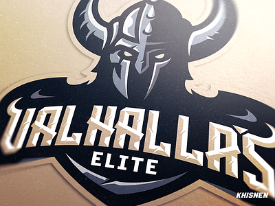 Valhalla's Elte branding esports logo gaming identity logo viking warrior