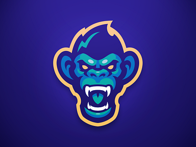 Angry Chimp ape branding chimp logo mascot monkey sports logo