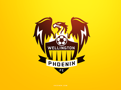 Wellington Phoenix badge fire logo phoenix shield soccer sports sports logo