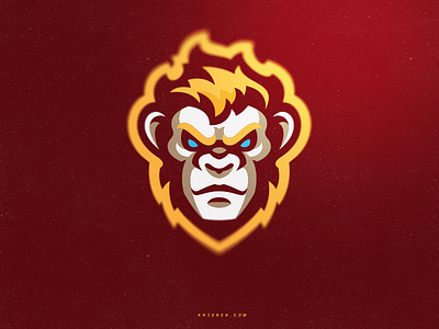 Monkey ape illustration logo mascot monkey