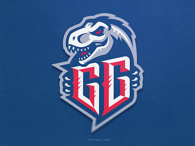 🦖"GG" 🦖 letter logo logo type trex typo