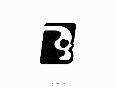 Skull branding icon logo logotype mark minimal negative space