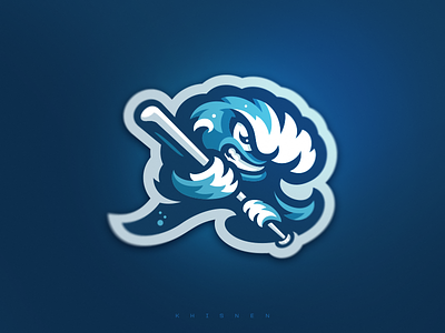 Riverhead Waves Mascot baseball branding illustration logos logotype mascot sports logo waves