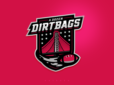 A Dozen Dirtbags bridge design fantasy football sport sport logo