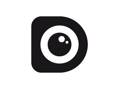 Personal logo Ondrej Dokoupil Graphic designer black black white branding corporate design eye eyeball flat illustration latter logo logo design vector