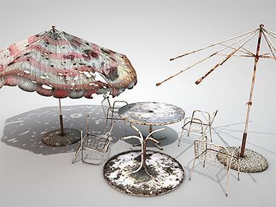 3d props for Raindrop 3d 4d cinema game grunge modeling models rendering rust rusty texturing