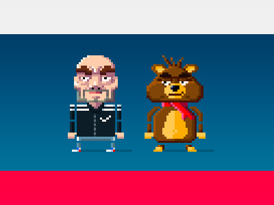 Bogdan & Boris The Bear cartoon character design game design pixel pixel art