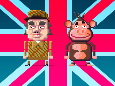 Charles & Bongo cartoon character design game design pixel pixel art