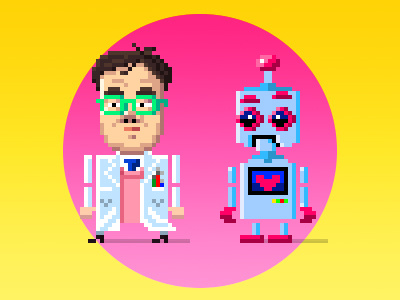 Ryou & Toto cartoon character design game design pixel pixel art