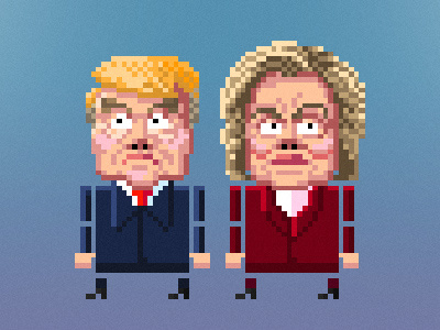 Hump & Thrillary cartoon character design game design pixel pixel art presidential election