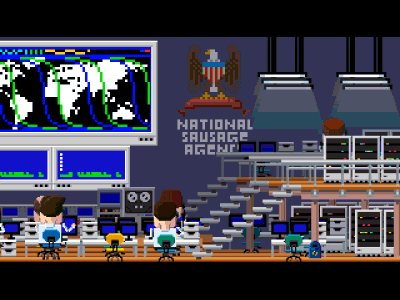 National Sausage Agency - Control Room 8 bit after effects animation cartoon character design game design pixel pixel art presidential election retro
