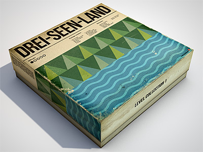 Drei Seen Land Box 3d 70s bebas dirt game grunge helvetica level map minimalistic model pack rendering retro texture