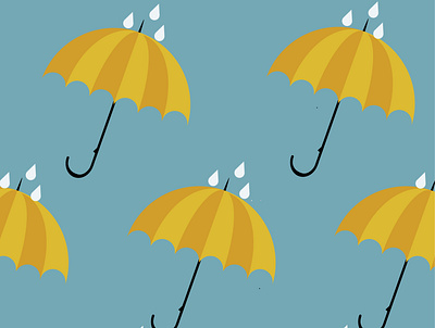 rainy day artwork dailyui day design digitalart graphicdesign illustration rain rainy umbrella umbrellas vector yellow