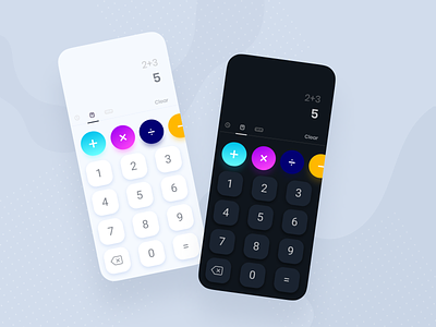 DailyUI - Calculator app app design app ui app ui design calculator calculator app dark mode light mode mobile app mobile design ui uiux design ux