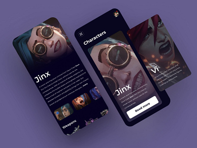 Arcane : league of legends app design app ui arcane bestuidesign jinx league of legends netflix animation ui ux vi