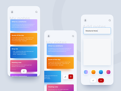 Note App app design best apps gradients note app reflectly to do ui ui design ux